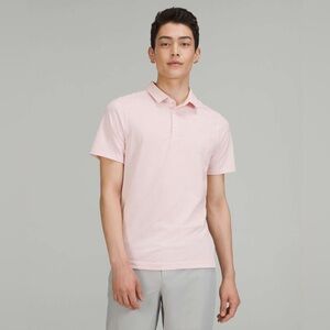NEW LULULEMON Evolution Pink Polo Top Shirt “COLLECTIVE” logo sz M